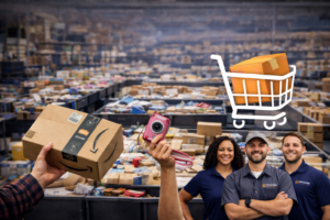 Paragon warehouse team and merchandise display